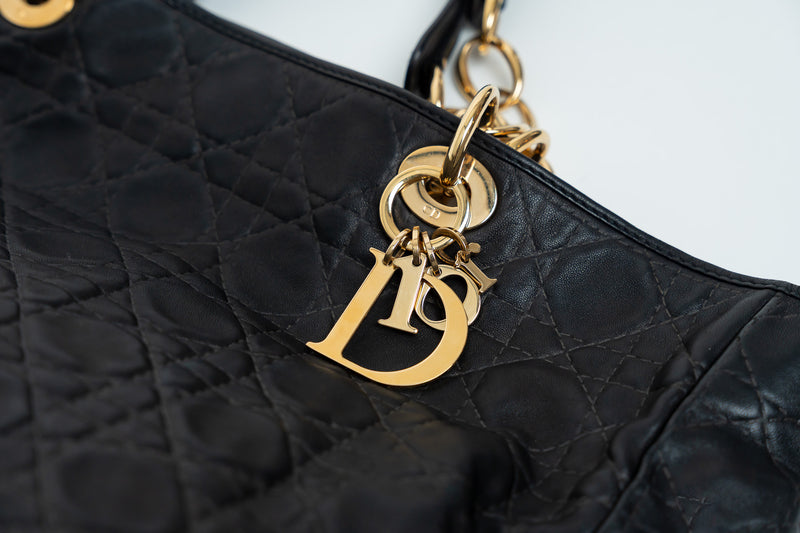 Dior Embossed Leather "Cannage" Large Tote Bag