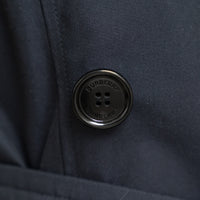 Burberry Midnight Black Cotton Belted Trench Coat Size 14