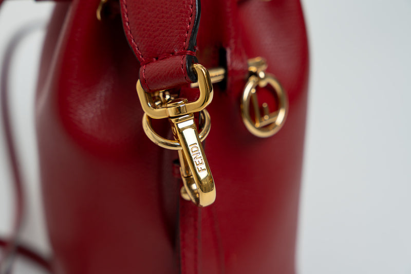 Fendi Mini "Mon Tresor" Mini Bucket Bag in Red