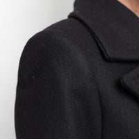 Gucci Black Peacoat with Embroidered Bird Size 40