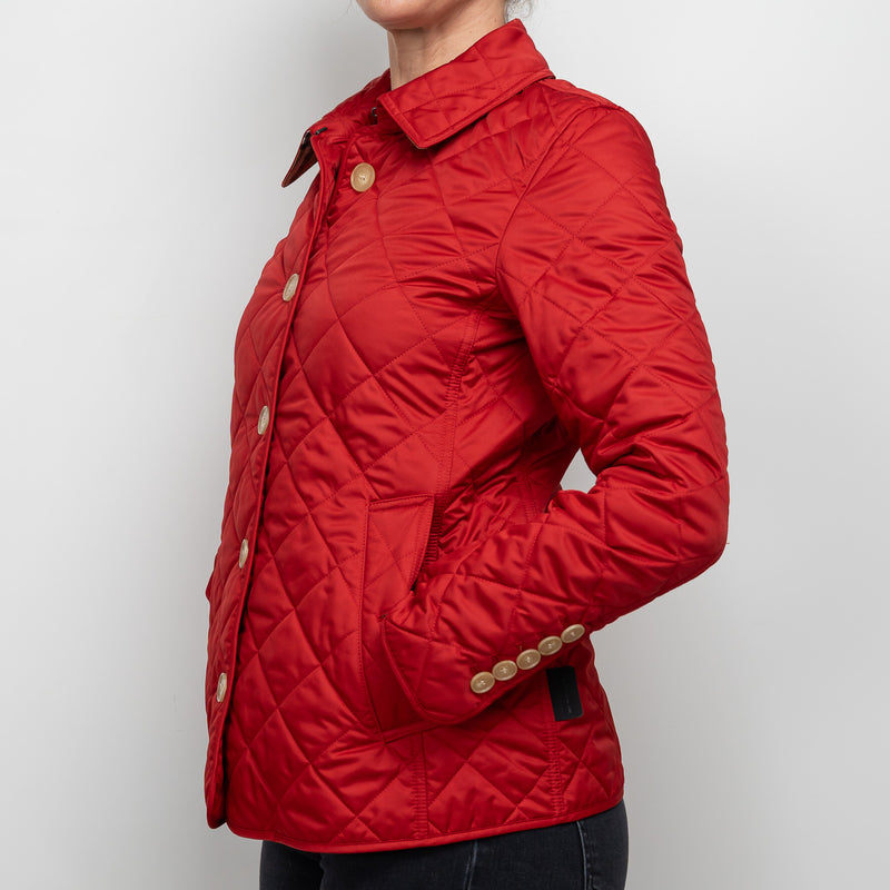 Burberry Red Quilted Jacket Size S