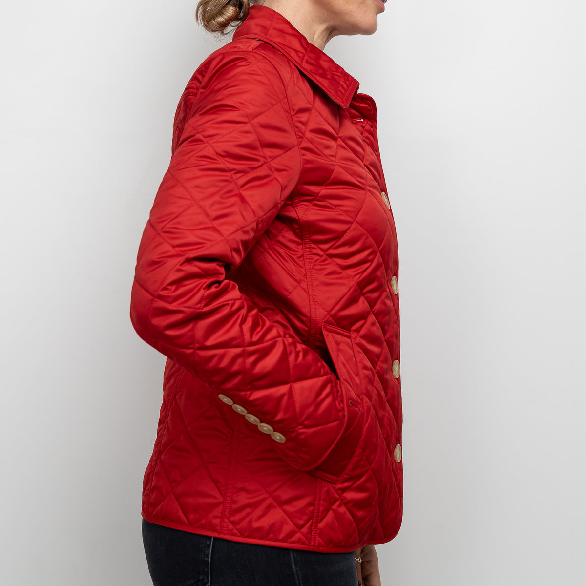 Burberry Red Quilted Jacket Size S