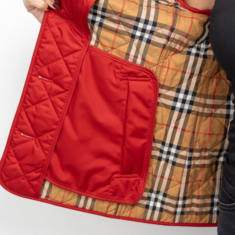 Burberry Red Quilted Jacket Size S