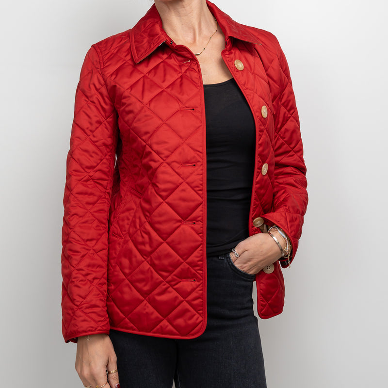 Burberry Red Quilted Jacket Size S