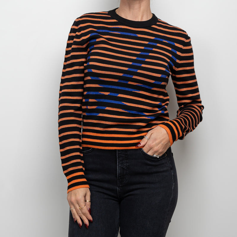 Loewe Orange and Black Striped Sweater Size S