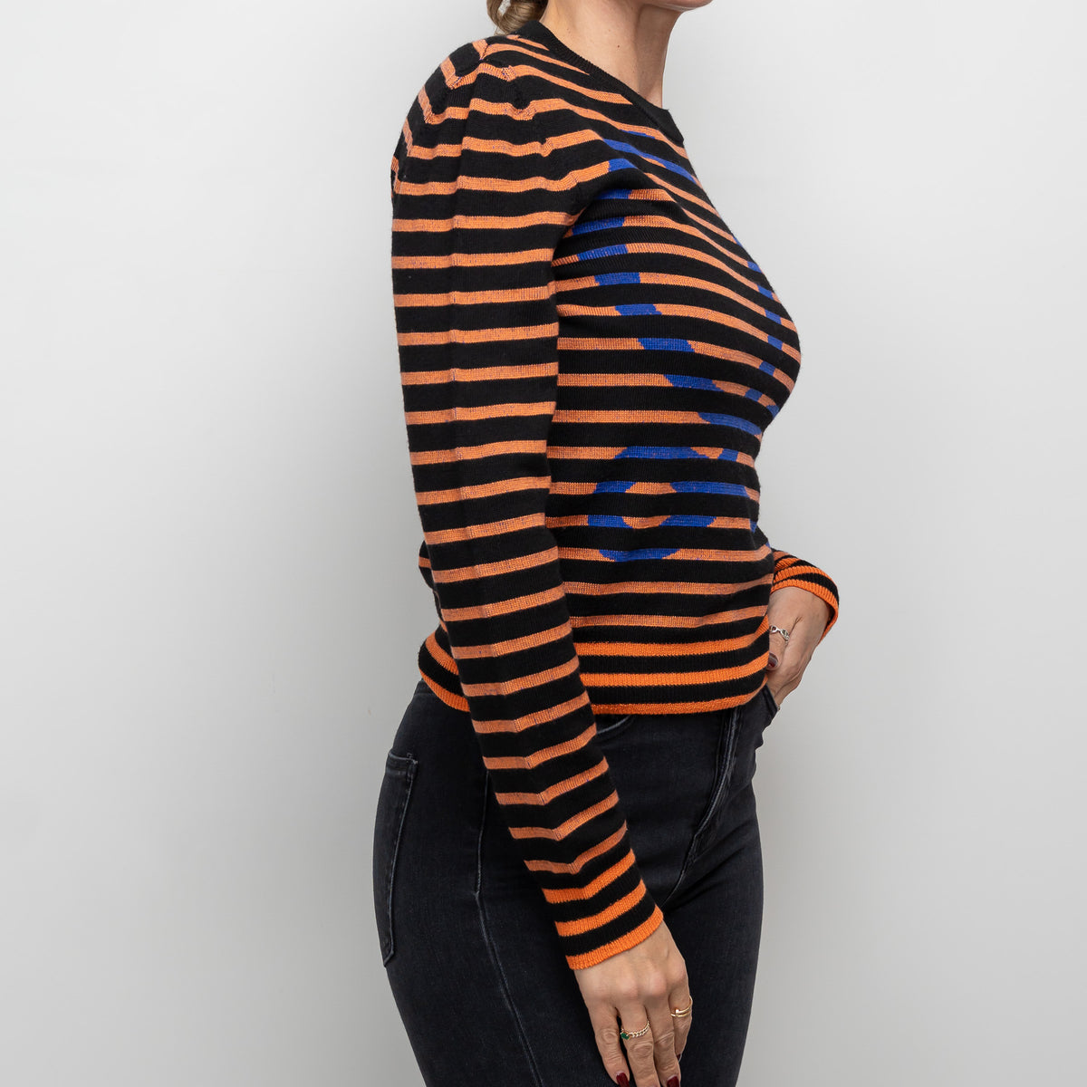 Loewe Orange and Black Striped Sweater Size S