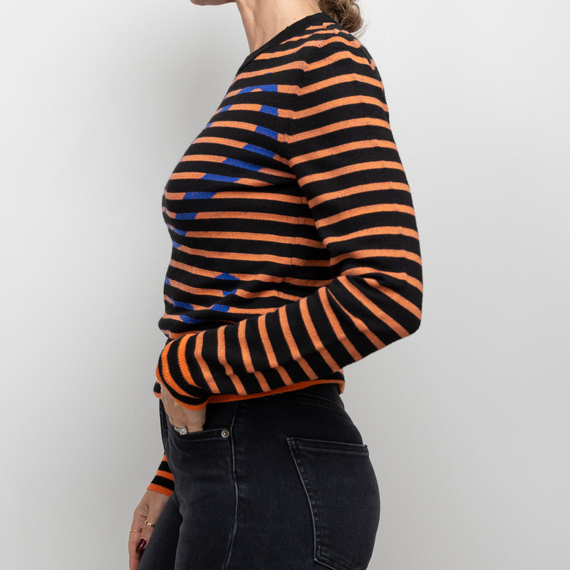 Loewe Orange and Black Striped Sweater Size S