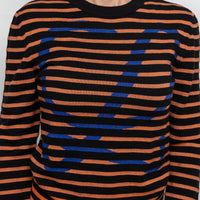 Loewe Orange and Black Striped Sweater Size S