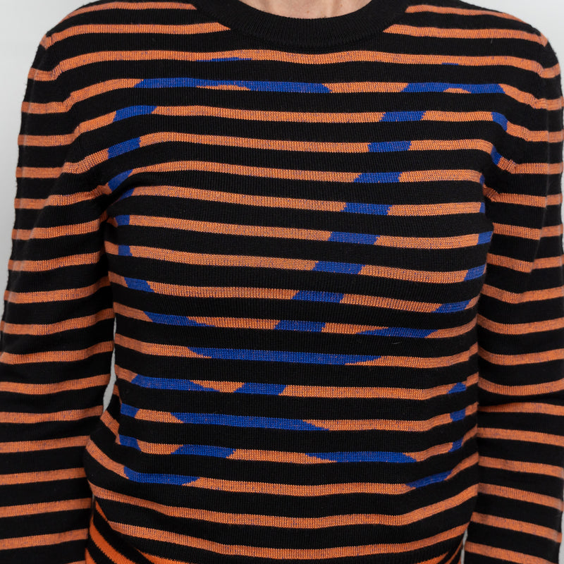 Loewe Orange and Black Striped Sweater Size S