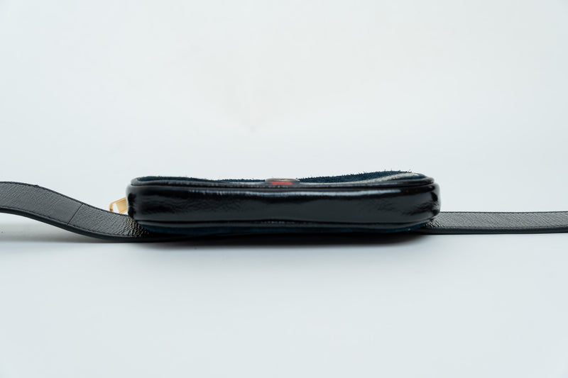 Gucci "Ophidia" Belt Bag In Suede and Patent Leather