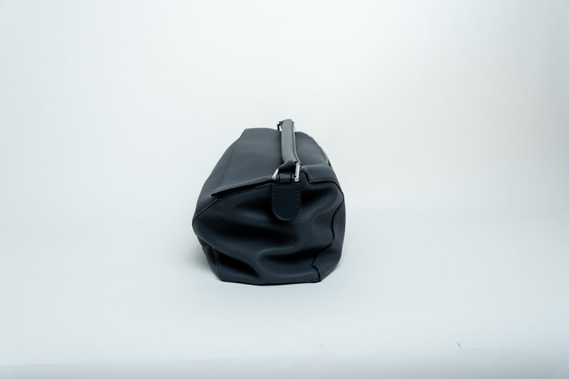 Loewe Large Size "Puzzle" Bag In Grey/Blue Pebbled Leather