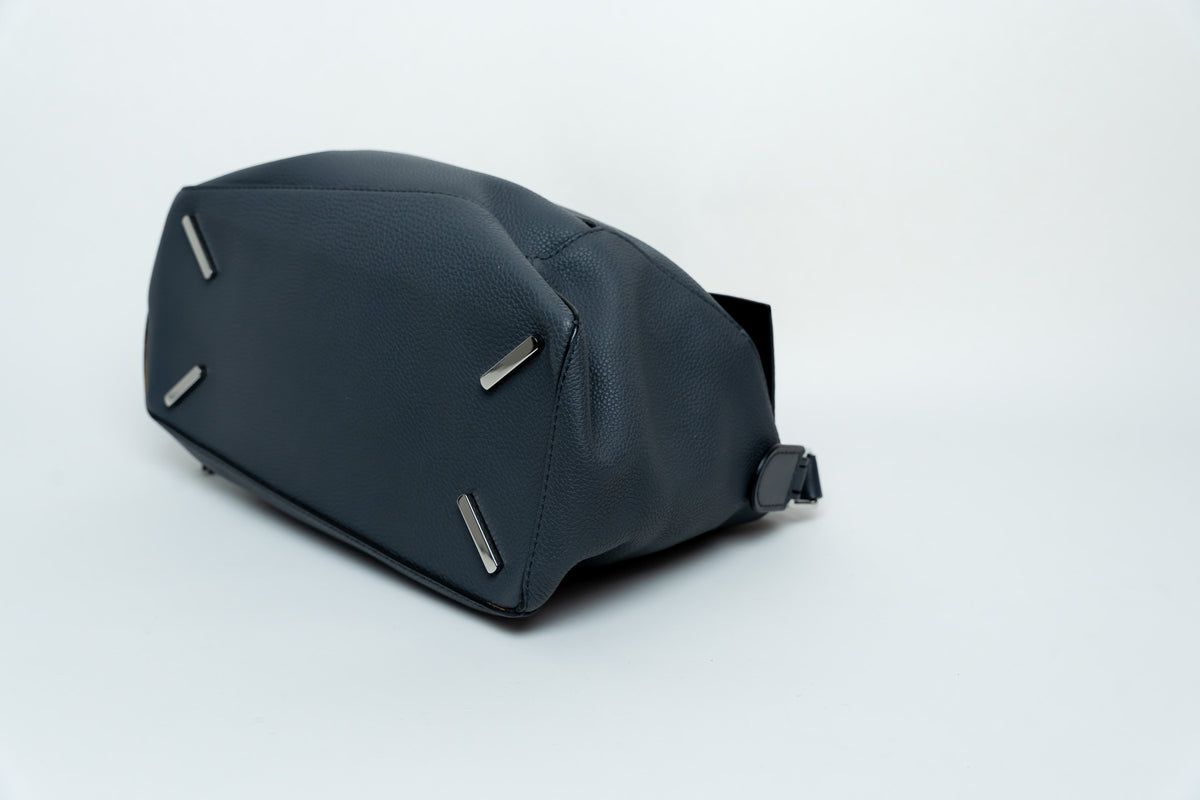 Loewe Large Size "Puzzle" Bag In Grey/Blue Pebbled Leather