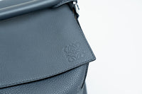 Loewe Large Size "Puzzle" Bag In Grey/Blue Pebbled Leather