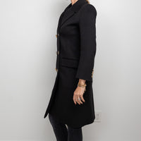 Gucci Black Peacoat with Embroidered Bird Size 40