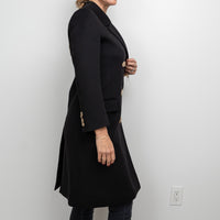 Gucci Black Peacoat with Embroidered Bird Size 40