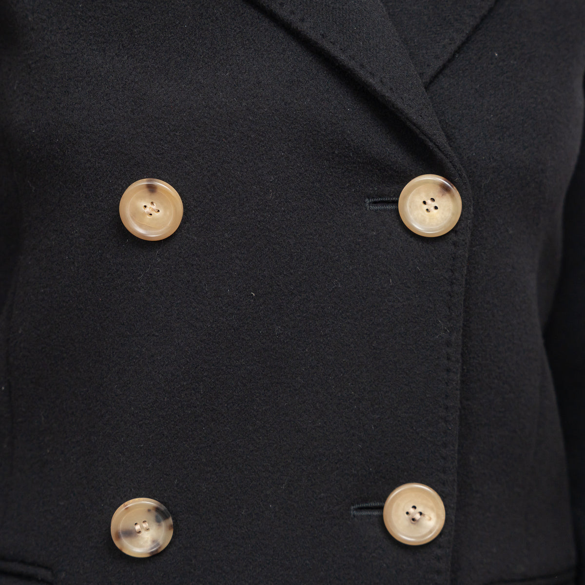 Gucci Black Peacoat with Embroidered Bird Size 40