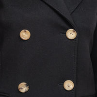 Gucci Black Peacoat with Embroidered Bird Size 40