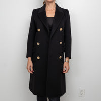 Gucci Black Peacoat with Embroidered Bird Size 40