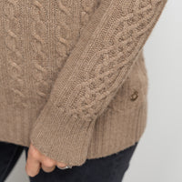 Loro Piana Tan Cashmere Knit Sweater With Circle Scarf Size 40