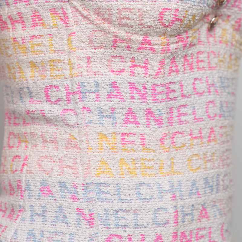 Pre-Loved Chanel™ White Multicolour Tweed Top Size 36