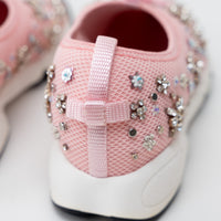 Dior Pink Embellished Mesh Fusion Sneakers Size 38.5