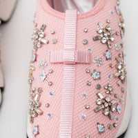 Dior Pink Embellished Mesh Fusion Sneakers Size 38.5