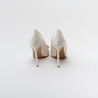 Jimmy Choo White Satin Romy 100 with Crystal Embellishment Heels Size 39.5