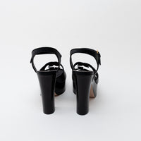 Gucci Black Interlocking G Cutout Platform Sandal Size 40/ Size 41