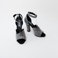 Prada Black Satin Crystal Embellished Sandals Size 41