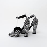 Prada Black Satin Crystal Embellished Sandals Size 41
