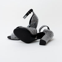 Prada Black Satin Crystal Embellished Sandals Size 41