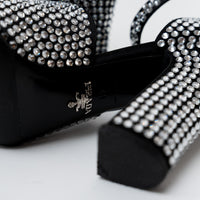 Prada Black Satin Crystal Embellished Sandals Size 41