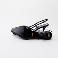 Gucci Black Double G Crystal Cloth Sandals Size 42