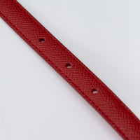 Ferragamo Lipstick Red Leather Gancini Belt with Gold Buckle Size 80