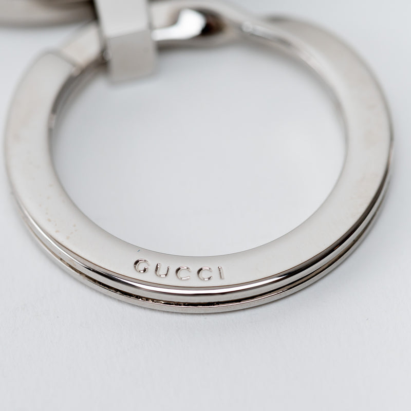 Gucci Silver Interlocking Double G Key Ring