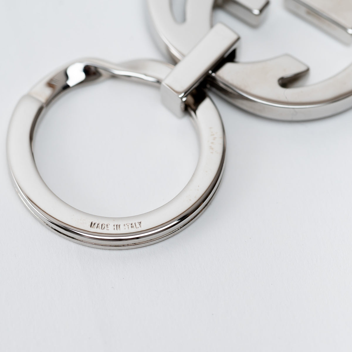 Gucci Silver Interlocking Double G Key Ring