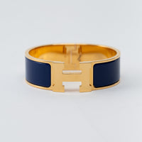 Hermes Gold Royal Blue Clic Clac H bracelet