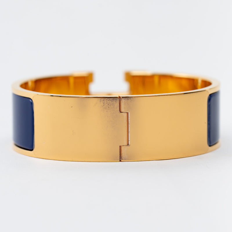 Hermes Gold Royal Blue Clic Clac H bracelet