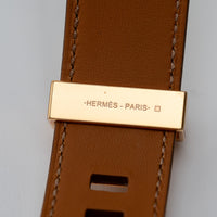 Hermes Gold and Nata Epsom Leather Collier de Chien 24 Bracelet
