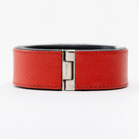 Prada Red and Black Saffiano Leather with Jewel Embellishment Band
