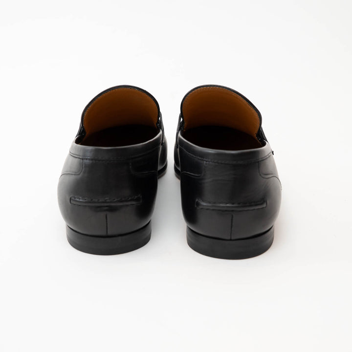 Gucci Black Leather Gold Horsebit Loafers Size 7 Mens / 40 ladies