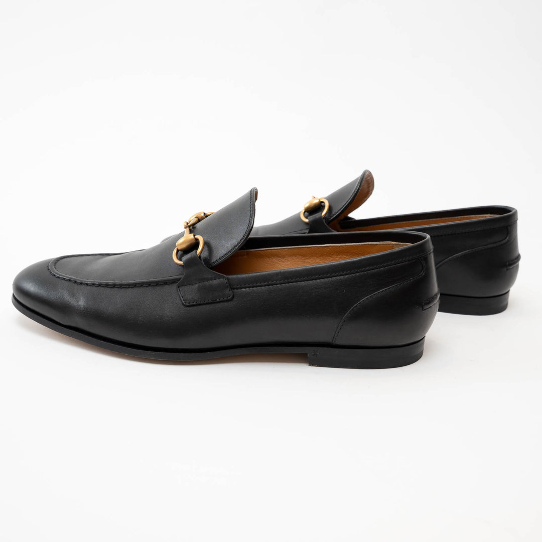 Gucci Black Leather Gold Horsebit Loafers Size 7 Mens / 40 ladies