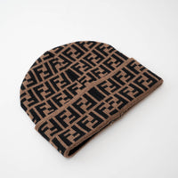 Fendi Brown Monogram Winter Knit Hat Size S/M (50cm)