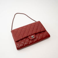 Pre-Loved Chanel™ Red Pebbled Leather Handbag