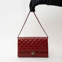Pre-Loved Chanel™ Red Pebbled Leather Handbag