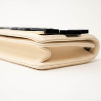 Pre-Loved Chanel™ Ivory Leather Black Plexiglass Brick Crossbody Bag