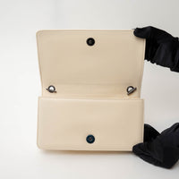 Pre-Loved Chanel™ Ivory Leather Black Plexiglass Brick Crossbody Bag
