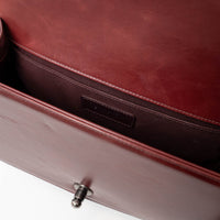 Pre-Loved Chanel™ Burgundy Quilted Grained Leather with Interlaced Chain and Leather Trim Flap Bag