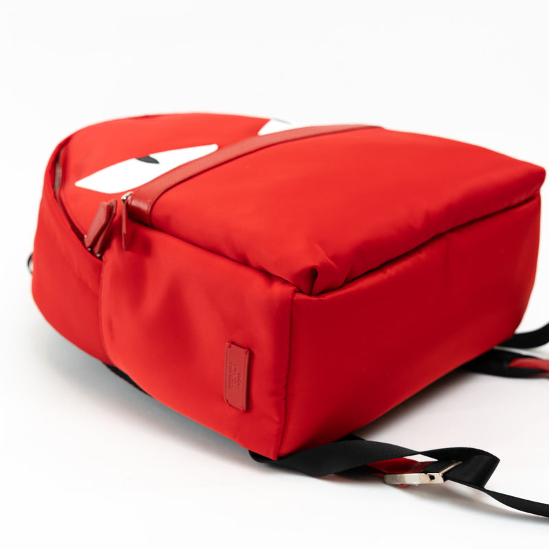 Fendi Red Nylon Monster Backpack