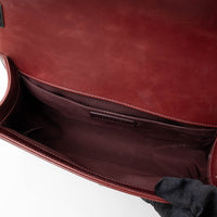 Pre-Loved Chanel™ Burgundy Quilted Grained Leather with Interlaced Chain and Leather Trim Flap Bag